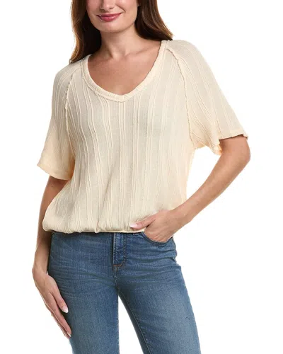 Project Social T Paola Sweater V-neck Bubble T-shirt In Neutral