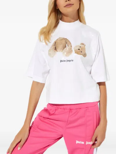 Palm Angels Bear-print Crop Top In Multi