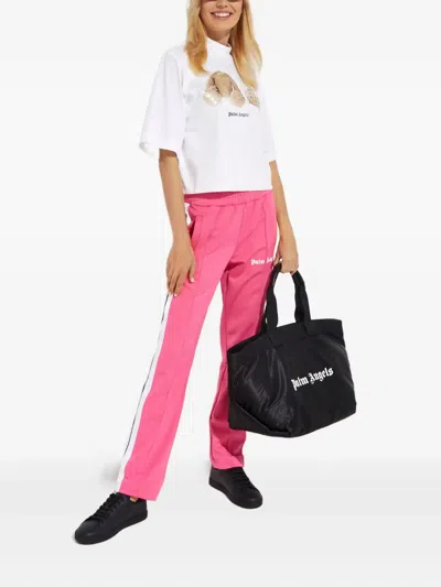 Palm Angels Bear-print Crop Top In Multi