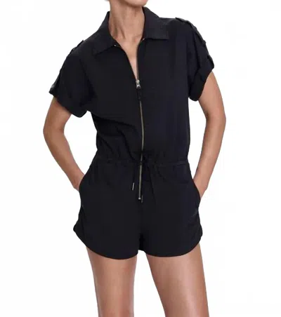 Pistola Meg Zip Front Romper In Fade To Black In Blue