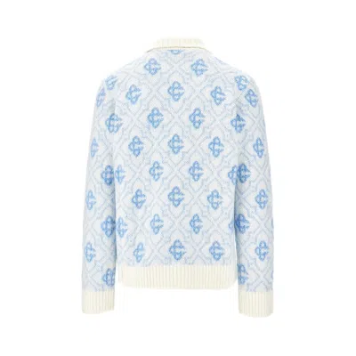 Casablanca Refined Wool Blend Sweatshirt With Classic Collar In Neutral