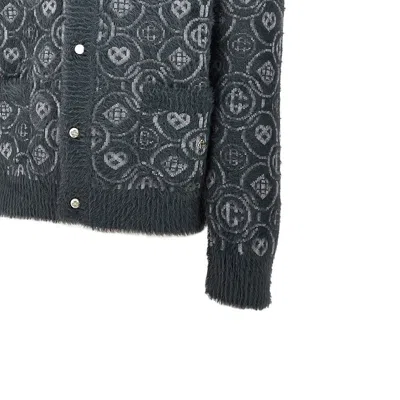 Casablanca Monogram Cardigan In Gray