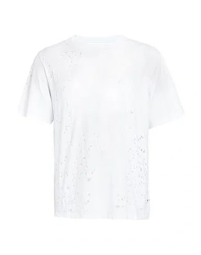 Amiri Crew Neck Distressed Detailing In White