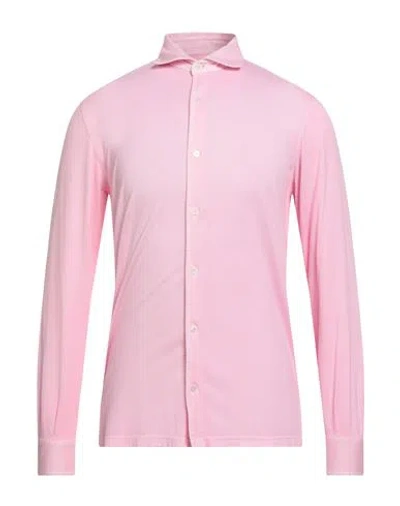 Fedeli Man Shirt Pink Size 40 Cotton In Pink