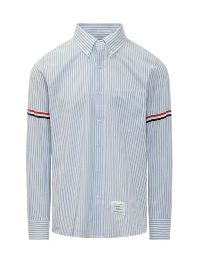 Thom Browne Button-down Clear Blue Shirt With Classic Collar In Blue