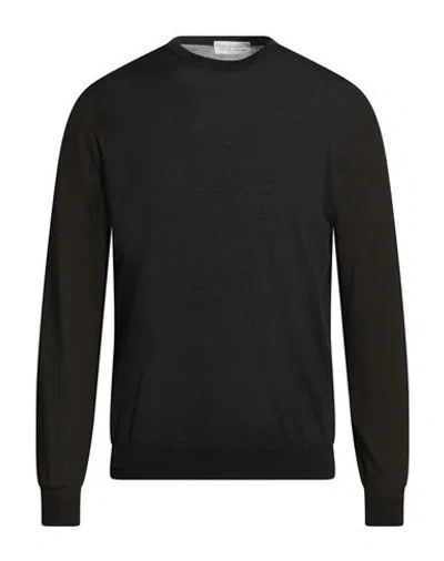 Filippo De Laurentiis Man Sweater Dark Green Size 40 Super 140s Wool, Silk, Cashmere In Black