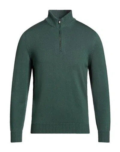 Drumohr Man Turtleneck Dark Green Size 46 Merino Wool In Green