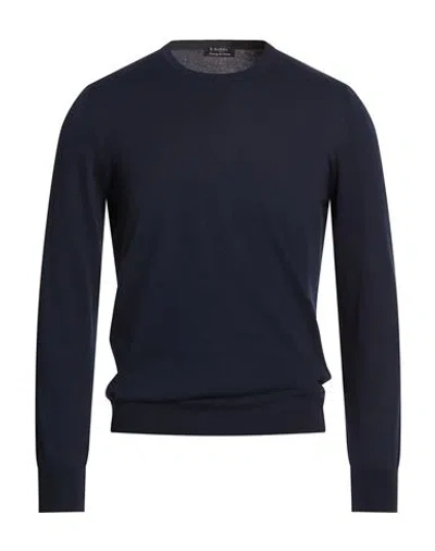 Barba Napoli Man Sweater Navy Size 44 Cotton In Blue