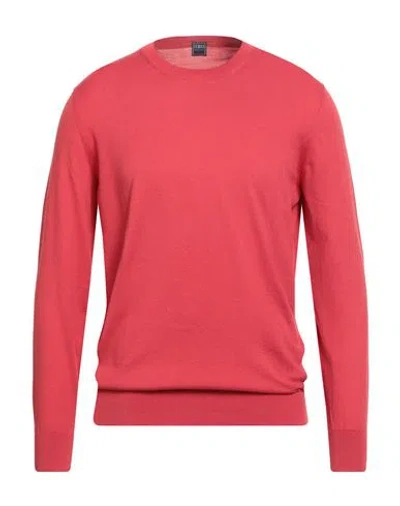 Fedeli Man Sweater Tomato Red Size 46 Supima In Pink