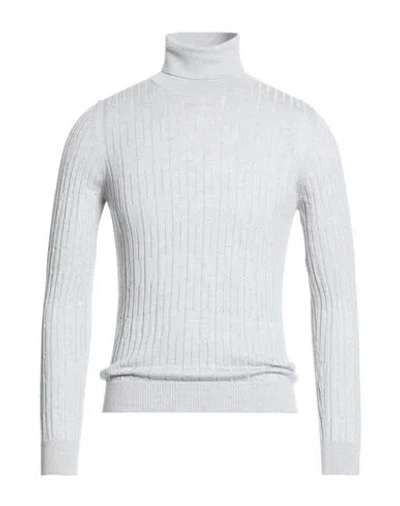 Fabrizio Del Carlo Man Turtleneck Light Grey Size L Merino Wool In Blue