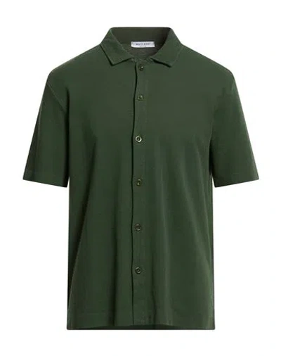 Wool & Co Man Shirt Green Size Xl Cotton In Green