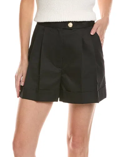 Sandro Shorts Aus Twill Aus Einer Baumwollmischung Mit Falten In Black