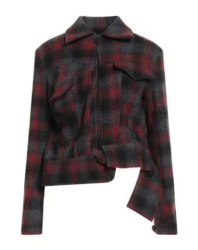 Yohji Yamamoto Collections Woman Jacket Charcoal Size 3 Wool In Gray