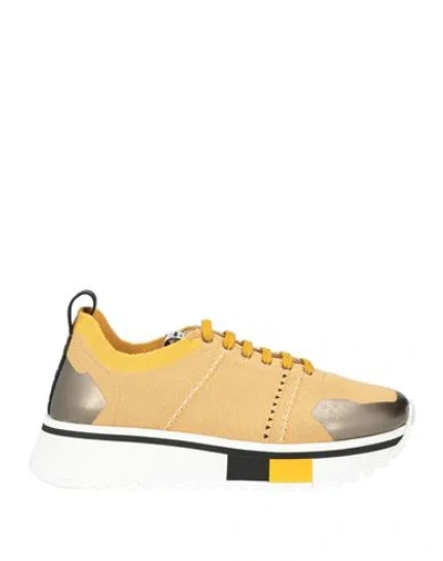 Fabi F65 Woman Sneakers Mustard Size 9 Textile Fibers In Multi