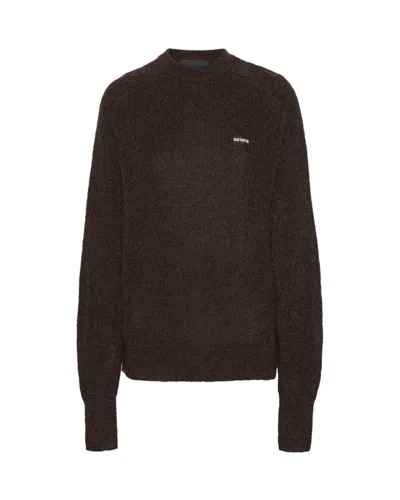 Rotate Birger Christensen Light Knit Logo Sweater In Black