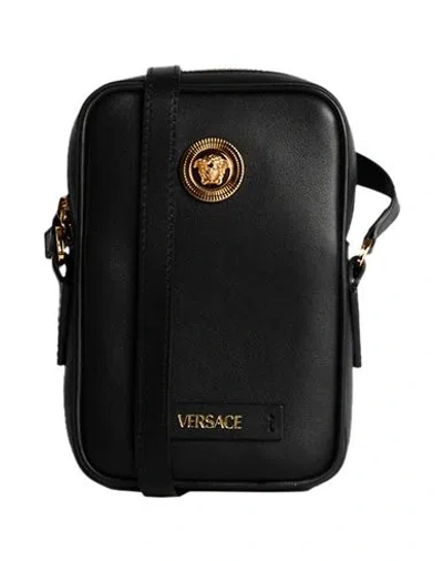 Versace Woman Cross-body Bag Black Size - Leather In Black