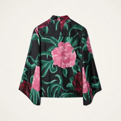 La Doublej Make An Exit Floral-print Silk-twill Blouse In Multi