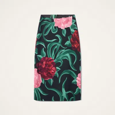 La Doublej Satin Pencil Skirt In Blue