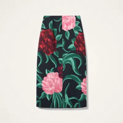 La Doublej Satin Pencil Skirt In Blue