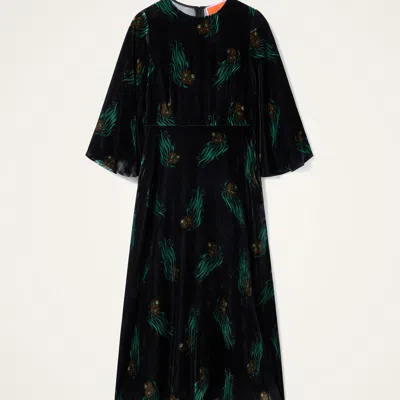 La Doublej Sorella Printed Midi Dress In Black