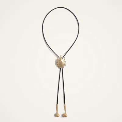 La Doublej Scarab Cow Tie In Black