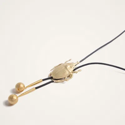 La Doublej Scarab Cow Tie In Black