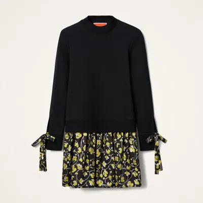 La Doublej Sporty Tie-detail Mini Dress In Black