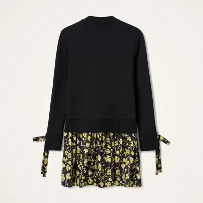 La Doublej Sporty Tie-detail Mini Dress In Black