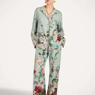 La Doublej Floral Panel Pyjama Shirt In Multi
