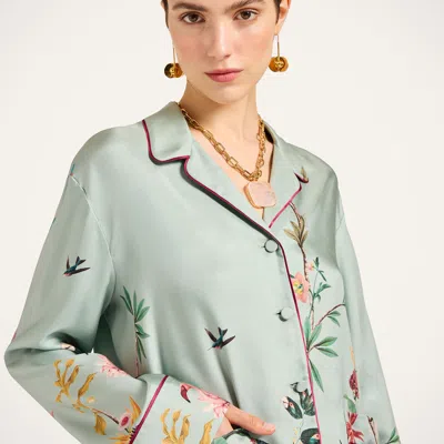 La Doublej Floral Panel Pyjama Shirt In Multi