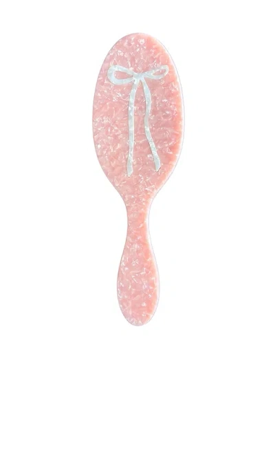 Solar Eclipse Hand-painted Ballet Bow Acetate 2-1 Daily Hair Brush In Pink