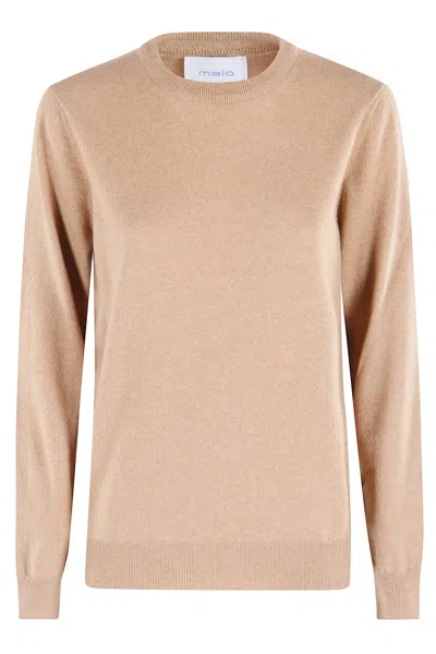 Malo Crew-neck Sweater In Brown