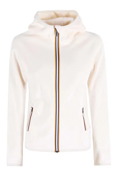 K-way Giubbino Lily Velour Polar Double Bianco In Neutral