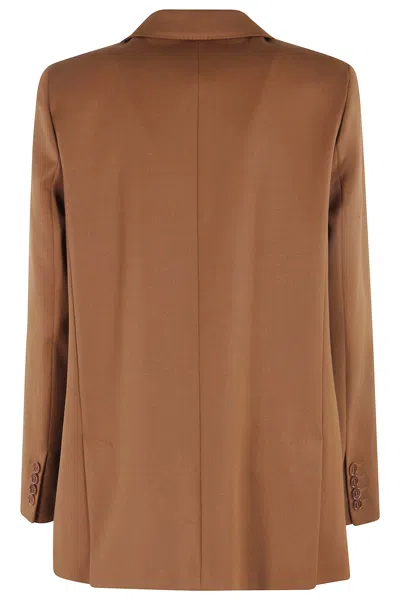 Max Mara Double Breasted Button-up Blazer In Brown