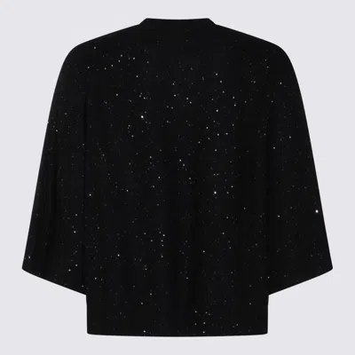 Fabiana Filippi Relaxed Short Sleeve Top With Sequin Embellishments In Black