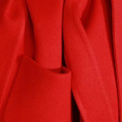 Fabiana Filippi Long Cashmere Wool Coat Belted At Waist In Red