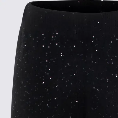 Fabiana Filippi Full Length Trousers With Elastic Waistband And Sequins In Black