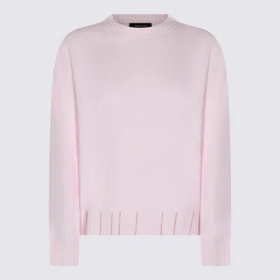 Fabiana Filippi Long Sleeve Crew Neck Knitwear Top In Pink