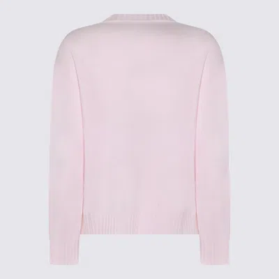 Fabiana Filippi Long Sleeve Crew Neck Knitwear Top In Pink
