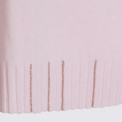 Fabiana Filippi Long Sleeve Crew Neck Knitwear Top In Pink
