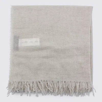 Fabiana Filippi Light Beige Wool Scarf In Gray