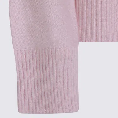 Fabiana Filippi Ribbed Turtleneck Knit Sweater Featuring Cuffs In Pink
