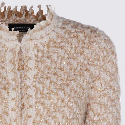 Fabiana Filippi Bicolor Tweed Boucle Jacket In Neutral