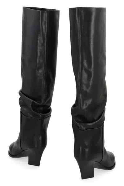 Jimmy Choo Hart 60 Leather Knee-high Boots In Black
