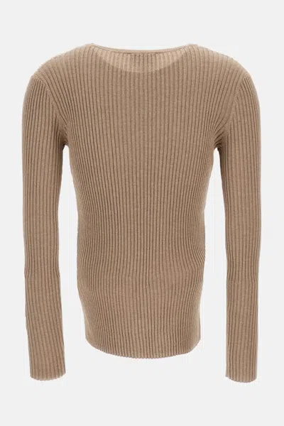 Irie V-neck Ribbed-knit Jumper In Neutral