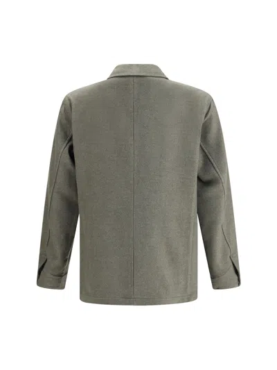 Finamore 1925 Overshirt Jacket Single-breasted In Gray