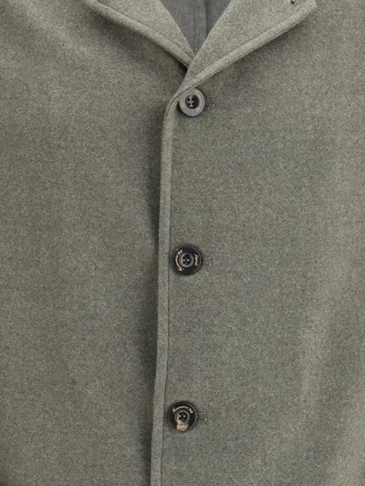 Finamore 1925 Overshirt Jacket Single-breasted In Gray