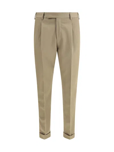 Pt Torino Rebel Virgin Wool Trousers In Neutral
