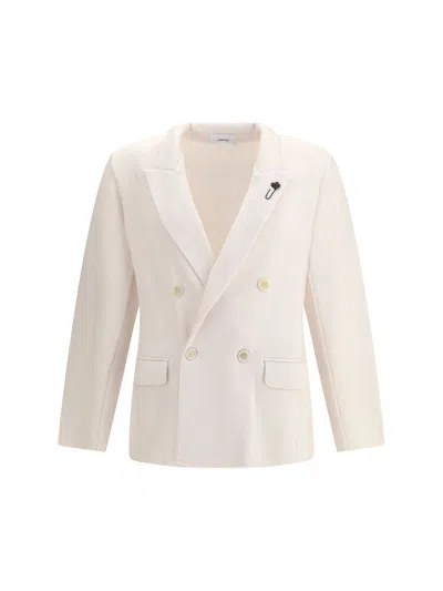 Lardini Double-breasted Pocket Blazer In Neutral