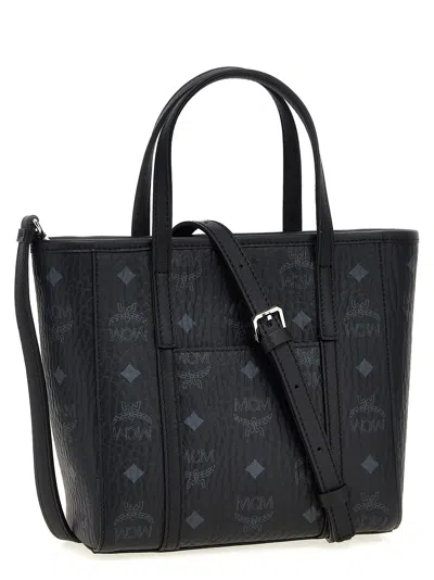 Mcm Mini Toni Monogram Top Handle Bags In Black